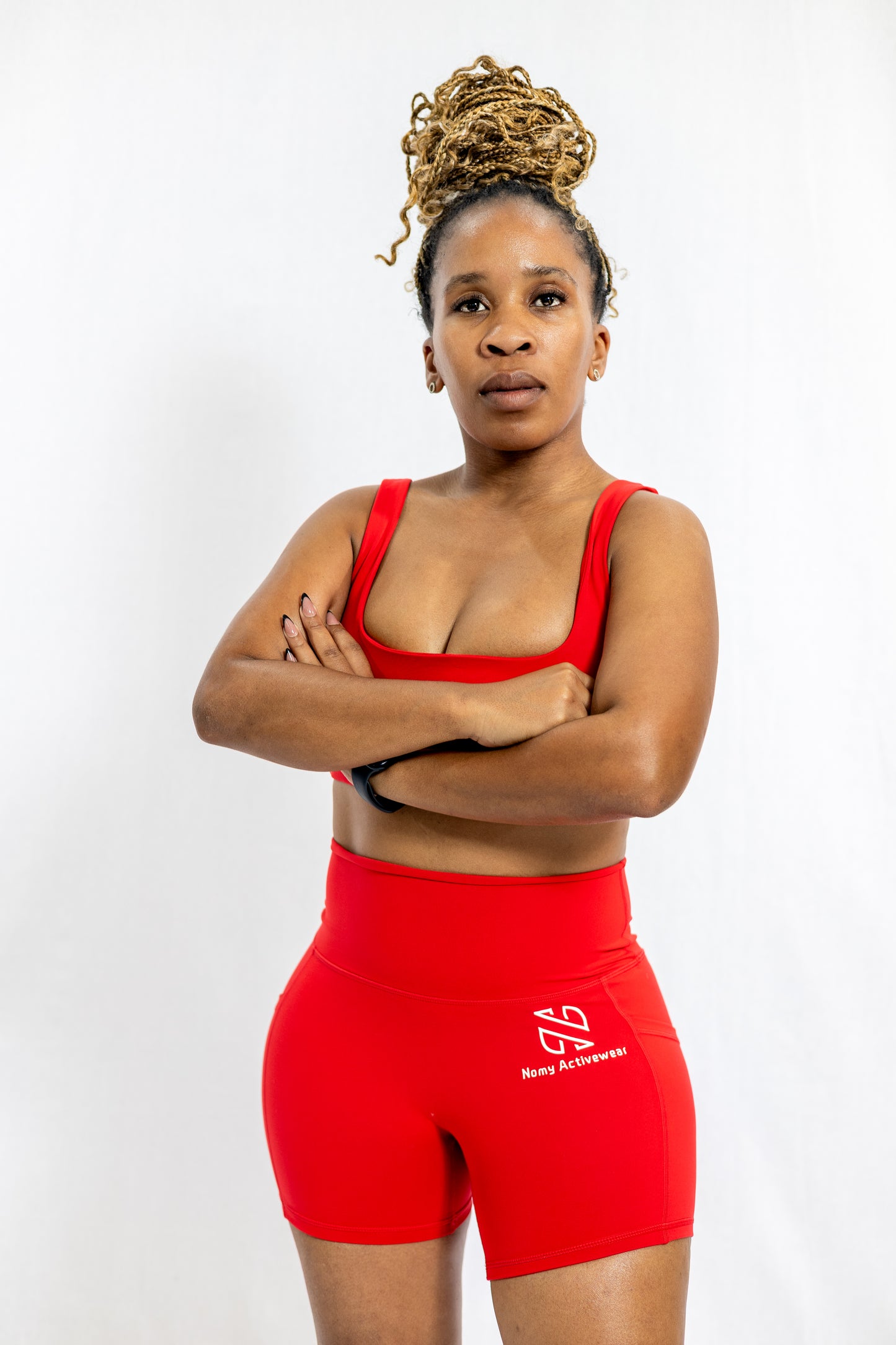 Fire flex- Red shorts gym set