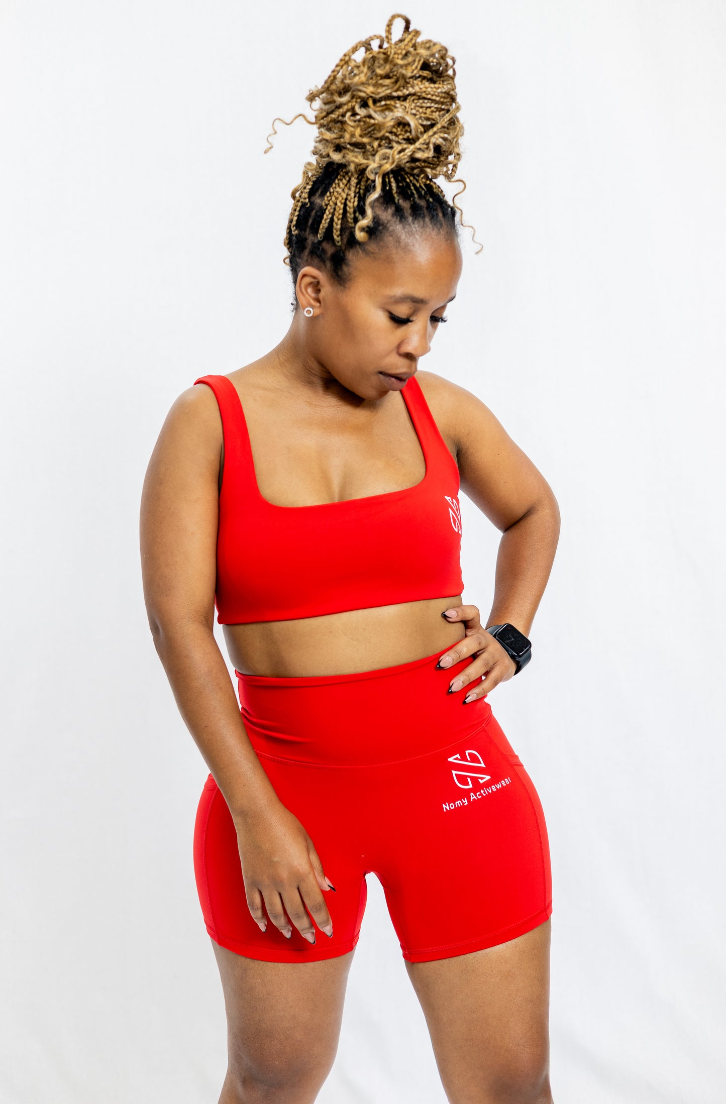 Fire flex- Red shorts gym set